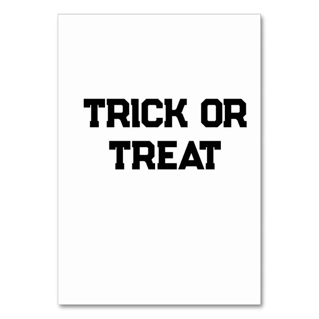 Tarjeta De Mesa Truco o. Trate Halloween espeluznante negro simple (Anverso)
