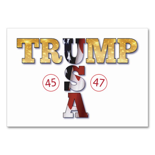Tarjeta De Mesa Trump Presidencial 💪 Oro Estados Unidos (Anverso)
