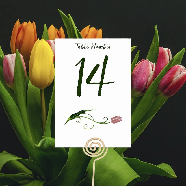 Tarjeta De Mesa Tulip Floral rosa (Subido por el creador)