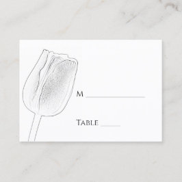Tarjeta De Mesa Tulip Sketch Spring Wedding Place Card