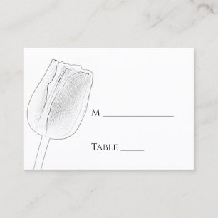 Tarjeta De Mesa Tulip Sketch Spring Wedding Place Card
