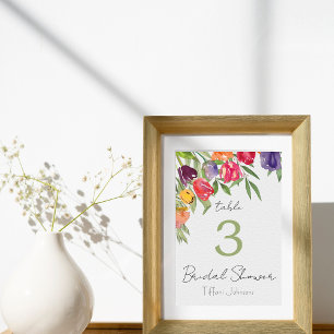 Tarjeta De Mesa Tulipanes divertidos y brillantes y ducha de novia