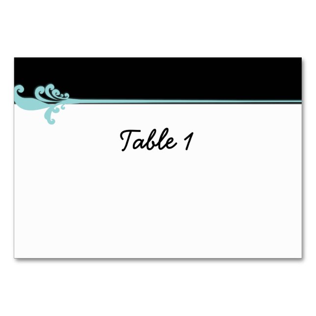 Tarjeta De Mesa Turquoise Fleur de lis (Reverso)