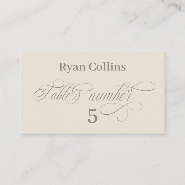 Tarjeta De Mesa Tuscan Villa Calligraphy Place Cards (Anverso)