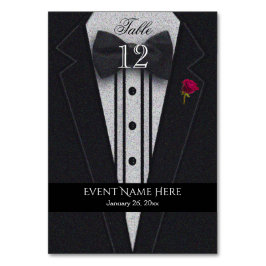 Tarjeta De Mesa Tuxedo negro