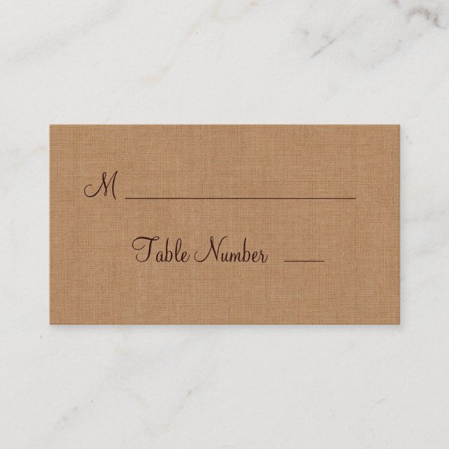 Tarjeta De Mesa Twinkle Lights on Burlap Place Card (Anverso)