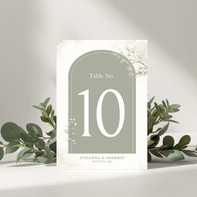 Tarjeta De Mesa Two Are Better Than One Christian Wedding  (Sage Green Wedding Table Numbers)