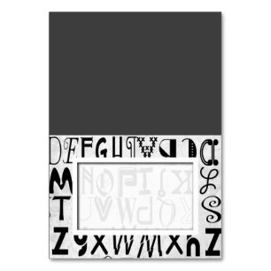 Tarjeta De Mesa Typografía alfabética carteles de nombres con mati
