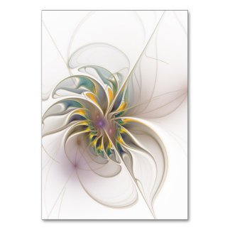 Tarjeta De Mesa Un colorido ornamento fractal. Resumen Arte de flo