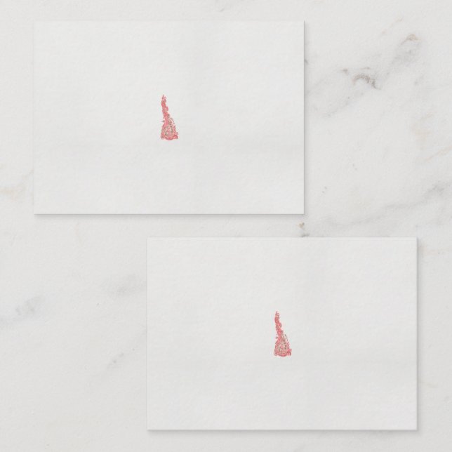 Tarjeta De Mesa un dibujo de un pájaro con flores sobre él (Anverso / Reverso)