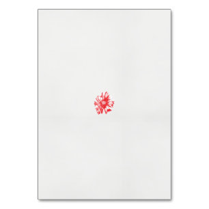 Tarjeta De Mesa un dibujo de una flor roja sobre un fondo blanco