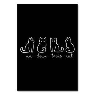 Tarjeta De Mesa Un gato de un deux trois francés Kitty
