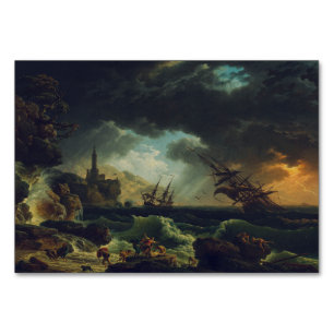 Tarjeta De Mesa Un naufragio en mares tormentosos de Claude-Joseph