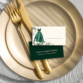 Tarjeta De Mesa Una princesa verde esmeralda personalizada