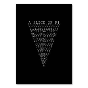 Tarjeta De Mesa Una rebanada de dígitos de Pi