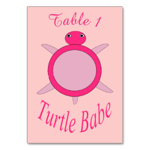 Tarjeta De Mesa Una tortuga rosada, una abe, un Personalizado