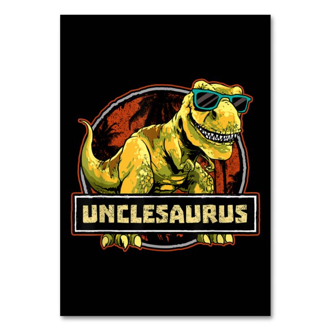 Tarjeta De Mesa Unclesaurus T rex Uncle Saurus Dinosaur (Anverso)