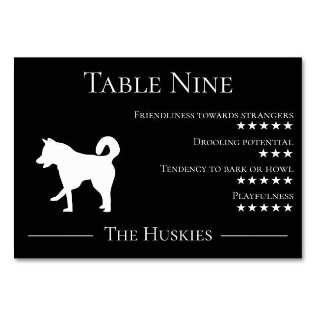 Tarjeta De Mesa Único perro divertido engendra un equipo husky o (Anverso)