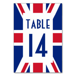 Tarjeta De Mesa Unión Jack Rectángulo Blanco Numerado