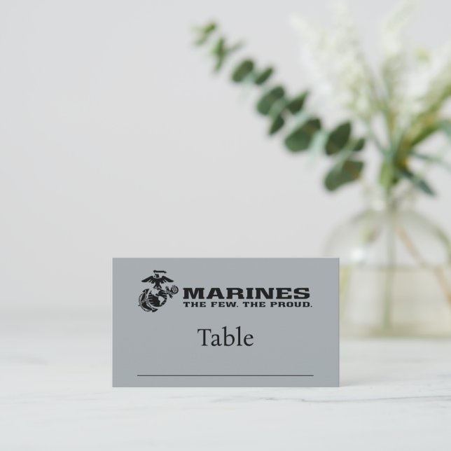 Tarjeta De Mesa USMC "Los pocos, el orgulloso" logo negro apilado (Anverso de pie)