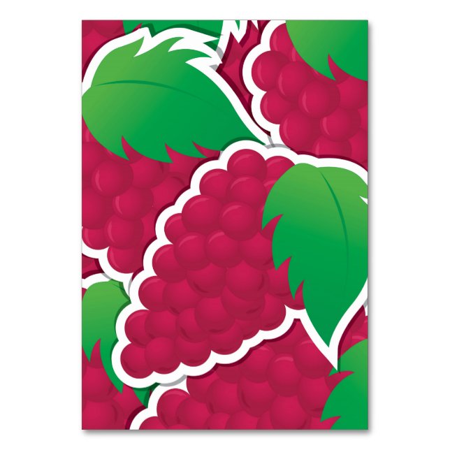 Tarjeta De Mesa Uvas rojas fundidas (Anverso)