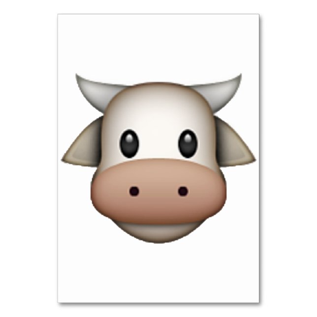 Tarjeta De Mesa Vaca - Emoji (Anverso)