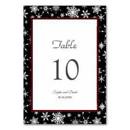 Tarjeta De Mesa Vacaciones de invierno Copos de nieve Boda Búfalo 