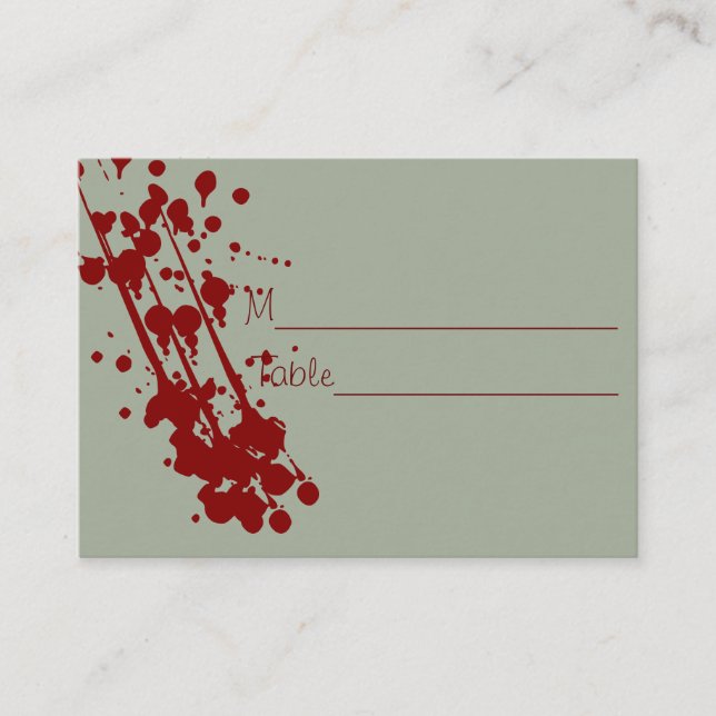 Tarjeta De Mesa Vampiro Halloween Fake Blogueros Bodas (Anverso)