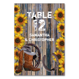 Tarjeta De Mesa Vaquero y boda de girasoles de la región occidenta