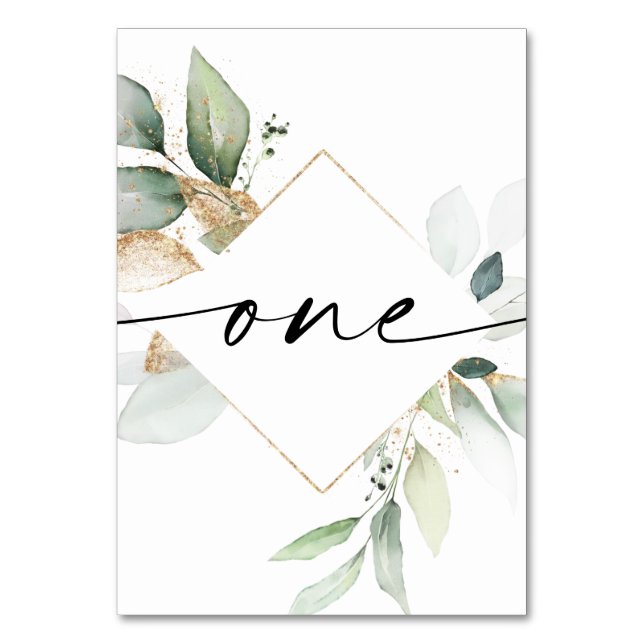 Tarjeta De Mesa Vegetación acuática y números de tabla de oro uno (Anverso)