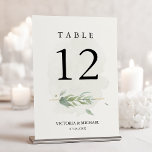 Tarjeta De Mesa Vegetación Color de agua Foliage Moderno Elegante<br><div class="desc">Número de mesa boda moderno,  limpio y sofisticado con vegetación acuática hojas ilustracion.</div>
