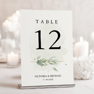 Tarjeta De Mesa Vegetación Color de agua Foliage Moderno Elegante 