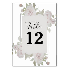 Tarjeta De Mesa Vegetación de color Rosa gris color floral Rubor