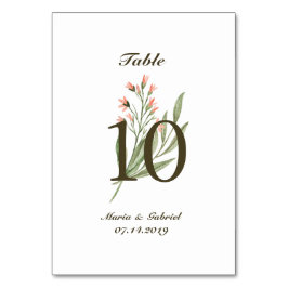 Tarjeta De Mesa Vegetación floral acuática. Boda elegante y airead