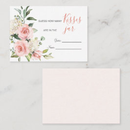 Tarjeta De Mesa Vegetación floral rosada cuántos besos en juego de