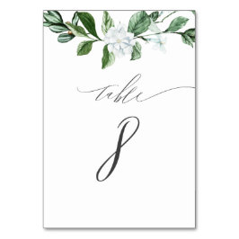 Tarjeta De Mesa Vegetación moderna Floral blanca no 8 Boda
