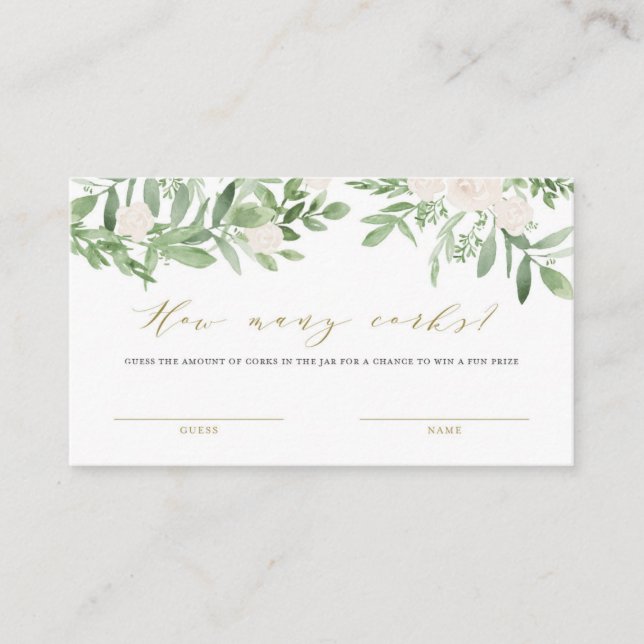 Tarjeta De Mesa Vegetación y flor blanca Cuántas cartas de juego d (Anverso)