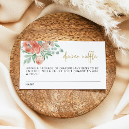 Tarjeta De Mesa VERA Greenery Terracotta Floral Diaper Raffle Card