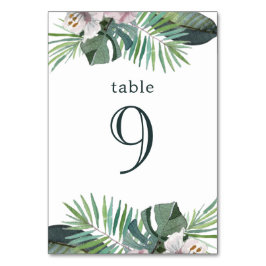 Tarjeta De Mesa Verano de palmera de Boda Rústico Tropical