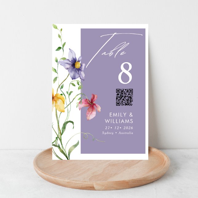 Tarjeta De Mesa Verano Romántico prado floral elegante Boda (Subido por el creador)