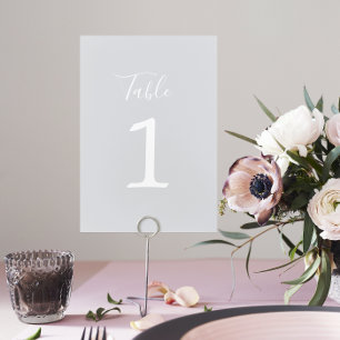 Tarjeta De Mesa Verdadera simplicidad 1 Boda Guay Mist Número de t