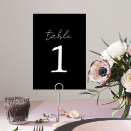 Tarjeta De Mesa Verdadera simplicidad 3 números de tabla de Boda n