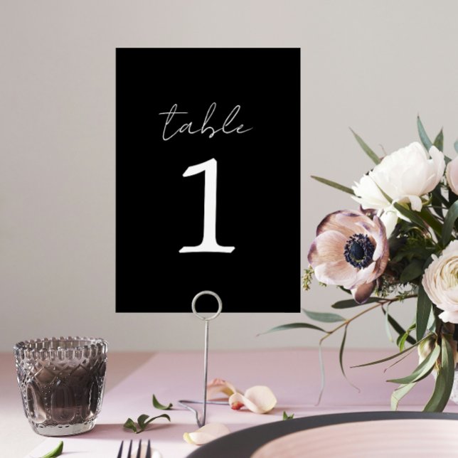 Tarjeta De Mesa Verdadera simplicidad 3 números de tabla de Boda n (Subido por el creador)