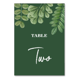 Tarjeta De Mesa Verde acuático moderno Boda verde esmeralda