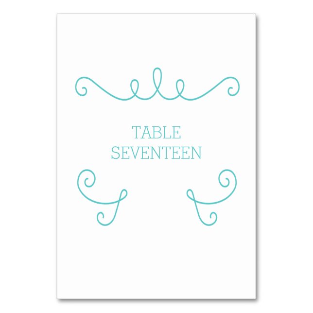 Tarjeta de mesa verde azulada y fantástica (Anverso)
