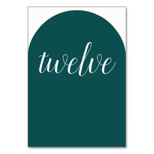 Tarjeta De Mesa Verde azulado oscuro simple redondeado