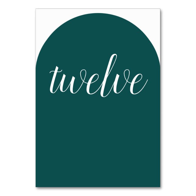 Tarjeta De Mesa Verde azulado oscuro simple redondeado (Anverso)