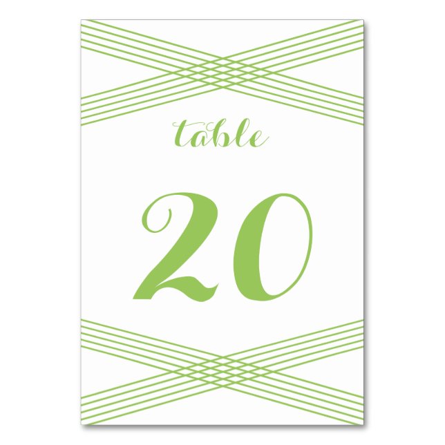 Tarjeta de mesa verde de decoración moderna (Anverso)