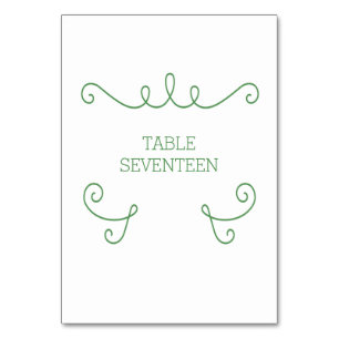 Tarjeta de mesa verde de deliciosos platos