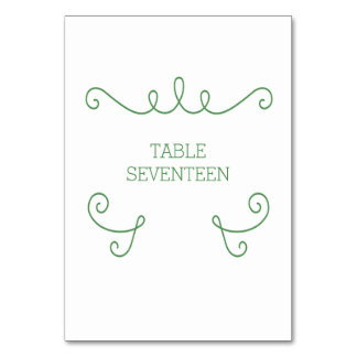 Tarjeta de mesa verde de deliciosos platos
